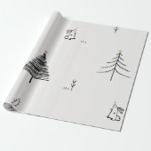 KANINCHEN UND CHRISTBAUM-GRAPHIKDESIGN GESCHENKVER GESCHENKPAPIER (Ungerollt)