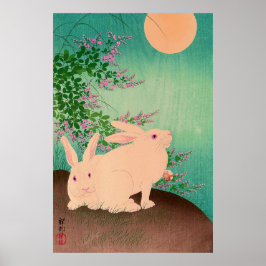 Kaninchen und der Mond Ohara Koson 1931 Poster