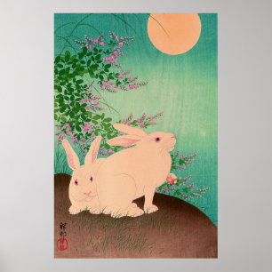 Kaninchen und der Mond Ohara Koson 1931 Poster