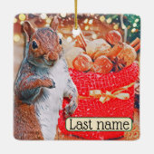 Kaninchen und Eichhörnchen beidseitig individuell  Keramikornament (Rückseite)