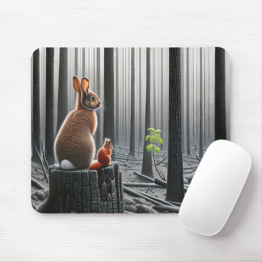 Kaninchen und Eichhörnchen in einem zerklüfteten W Mousepad (Mit Mouse)