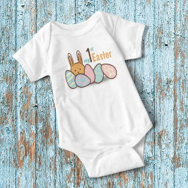 Kaninchen und Eier mein Personalisiertes Ostern Baby Strampler