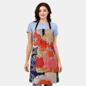 Kaninchen und fließendes Wasser, japanisches Desig Schürze (Getragen)