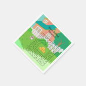 Kaninchen und Hay Birthday Maze Paper Napkins Serviette (Ecke)