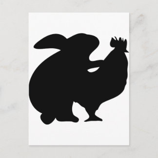 Kaninchen und Huhn Postkarte