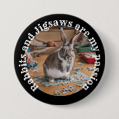 Kaninchen und Jigsaws Rätsel und Kaninchenbesitzer Button (Vorderseite)
