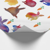 Kaninchen und Karotten Wassercolo Art Wrapping Pap Geschenkpapier (Ecke)