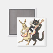 Kaninchen und Katzen Magnet (Vorderseite/Rückseite)