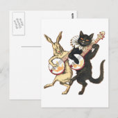 Kaninchen und Katzen Postkarte (Vorne/Hinten)