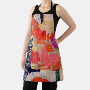 Kaninchen und Laufendes Wasser, Japanisches Design Schürze
