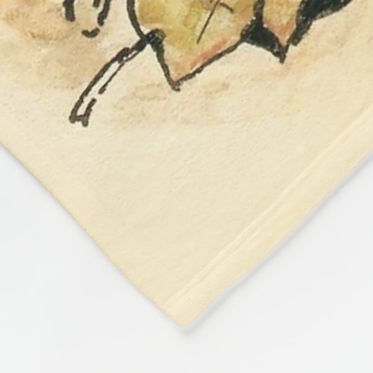 Kaninchen und Milchpudding von Beatrix Potter Fleecedecke (Ecke)