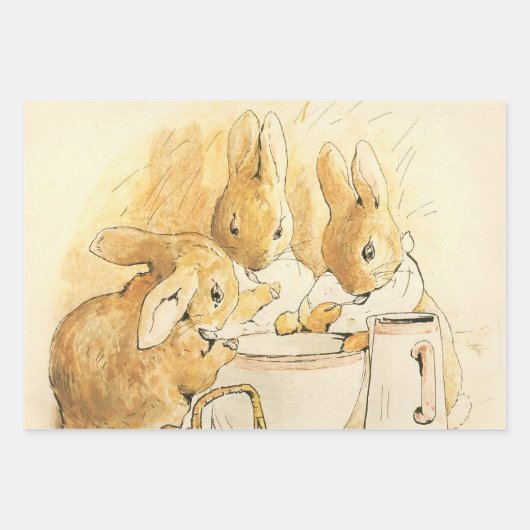 Kaninchen und Milchpudding von Beatrix Potter Geschenkpapier Set (Vorderseite)