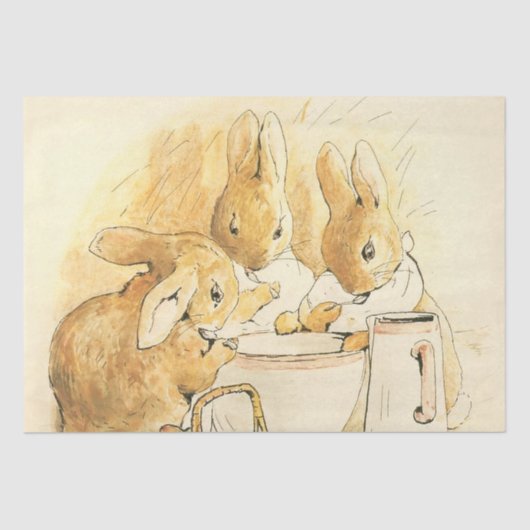 Kaninchen und Milchpudding von Beatrix Potter Seidenpapier (Vorderseite)