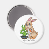 Kaninchen und Niedliche Kakteen Magnet (Vorderseite/Rückseite)