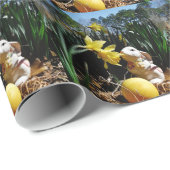 Kaninchen und Ostereier Geschenkpapier (Rolleneckpunkt)