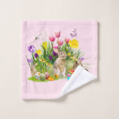 Kaninchen und Ostereier Urlaub Badhandtuch Set (Waschlappen)