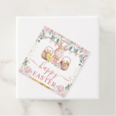 Kaninchen und rosa Blume Geschenkanhänger (Beispiel)