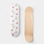 Kaninchen und Rose Skateboard (Vorderseite)