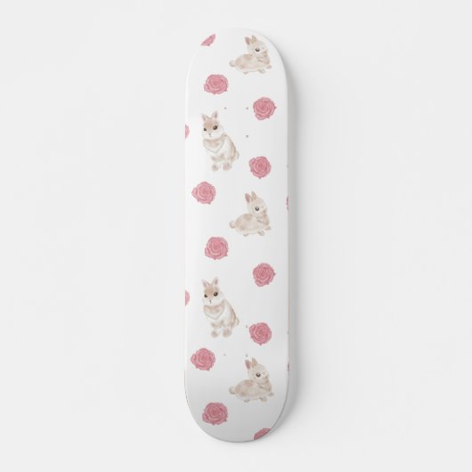 Kaninchen und Rose Skateboard (Vorne)