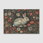 Kaninchen und rote Wildblumen Seidenpapier (Vorderseite)