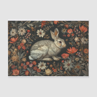 Kaninchen und rote Wildblumen Seidenpapier