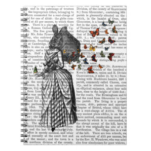 Kaninchen-und Schmetterlings-Sonnenschirm 2 Notizblock