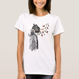 Kaninchen-und Schmetterlings-Sonnenschirm 2 T-Shirt