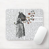 Kaninchen und Schmetterlingsparasol 2 Mousepad (Mit Mouse)