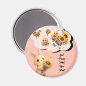 Kaninchen- und Sonnenblumenmagazin Magnet (Vorderseite/Rückseite)