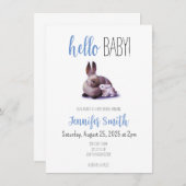 Kaninchen und Sonnendusche Einladung (Vorne/Hinten)