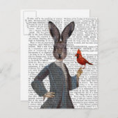 Kaninchen und Vögel 2 Postkarte (Vorne/Hinten)