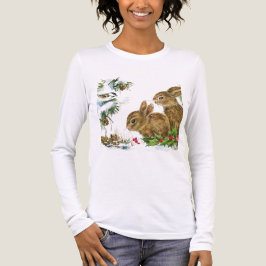 Kaninchen und Vogel genießen Schnee Tri-Blend Shirt