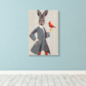 Kaninchen und Vögel Leinwanddruck (Insitu (Holzboden))