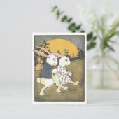Kaninchen und wachsende Sonne Postkarte (Stehend Vorderseite)