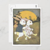 Kaninchen und wachsende Sonne Postkarte (Vorne/Hinten)