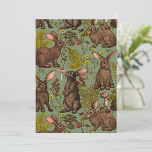 Kaninchen und Waldflora (Stehend Vorderseite)