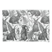 Kaninchen und Waldflora2 Fallbeispiel Kissenbezug (Vorderseite-Links)