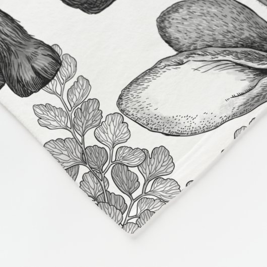 Kaninchen und Waldflora2 Fleece Blanket (Ecke)