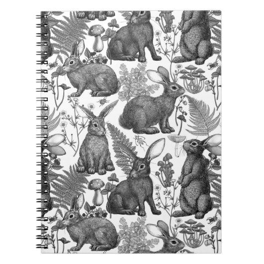 Kaninchen und Waldflora 2 Notebook Notizblock (Vorderseite)