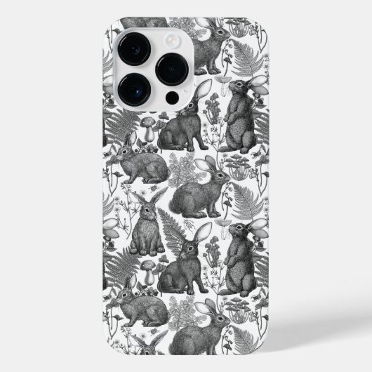 Kaninchen und Waldflora 2 Phone Case iPhone Hülle (Rückseite)