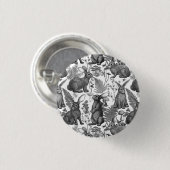 Kaninchen und Waldflora 2 Schaltfläche Button (Vorne & Hinten)