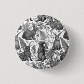 Kaninchen und Waldflora 2 Schaltfläche Button (Vorderseite)