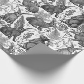 Kaninchen und Waldflora 2Umschlagpapier Geschenkpapier (Ecke)