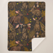 Kaninchen und Waldflora 3 Sherpa Blanket Sherpadecke (Vorderseite)