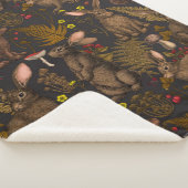 Kaninchen und Waldflora 3 Sherpa Blanket Sherpadecke (3/4)