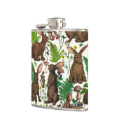 Kaninchen und Waldflora 4 Flachmann (Links)
