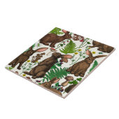 Kaninchen und Waldflora 4 Fliese (Seite)