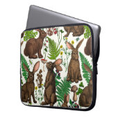 Kaninchen und Waldflora 4 Laptopschutzhülle (Vorderseite Links)