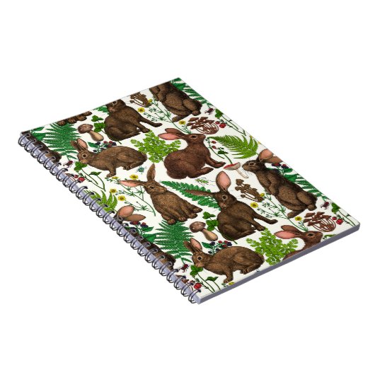 Kaninchen und Waldflora 4 Notizblock (Rechte Seite)