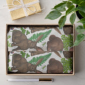 Kaninchen und Waldflora 4 Seidenpapier (Geschenk)